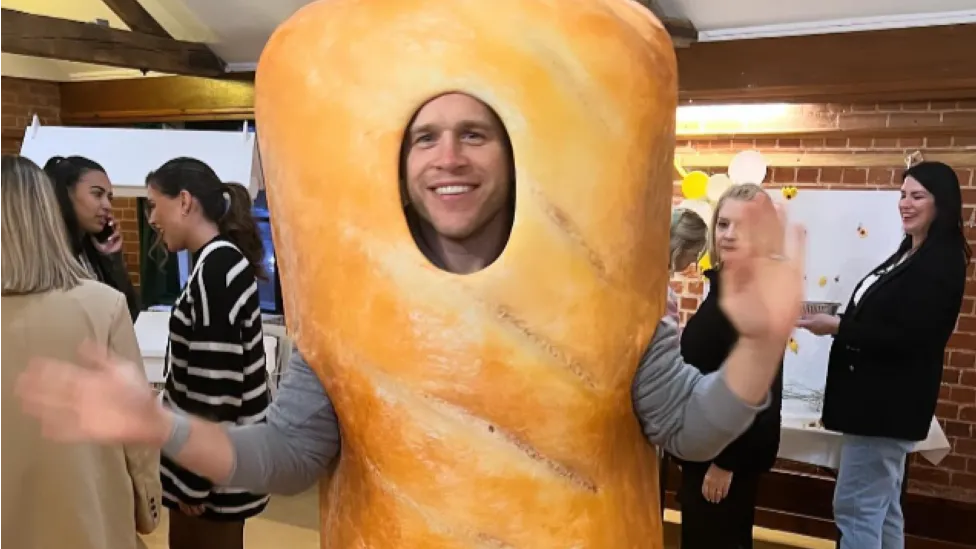 Sausage Roll Surprise: Olly Murs’ Baby Shower Outfit